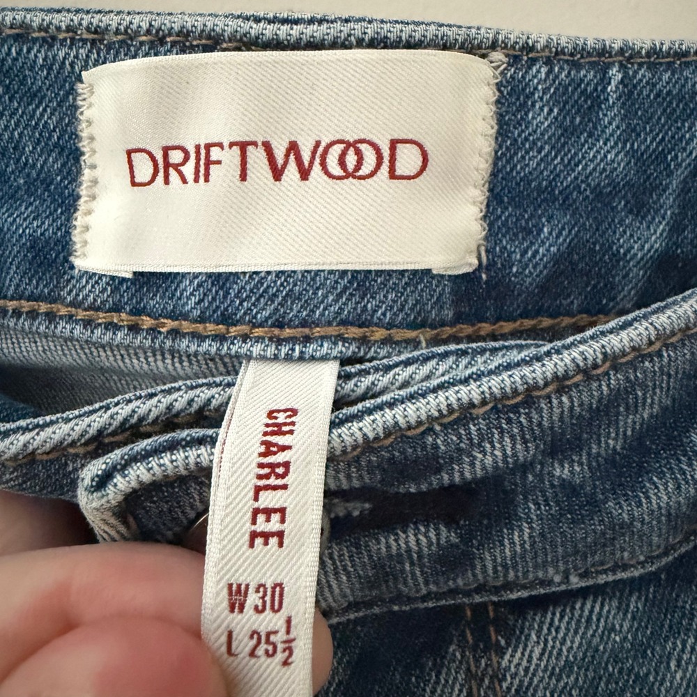 Driftwood Charlee Floral Embroidered Wide Leg Jeans Light Wash Blue Size 30 - Picture 4 of 8